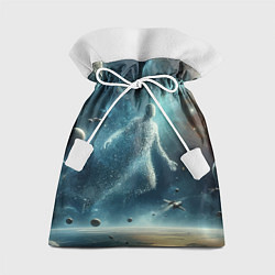 Мешок для подарков Человек и космос - нейросеть, цвет: 3D-принт