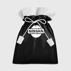 Мешок для подарков Nissan logo white, цвет: 3D-принт