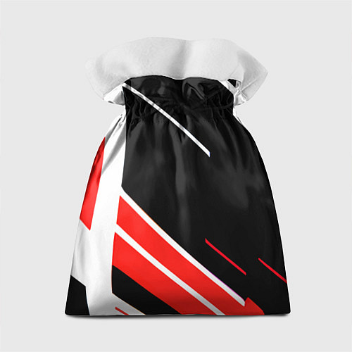Подарочный мешок Бело-красные полосы на чёрном фоне / 3D-принт – фото 2
