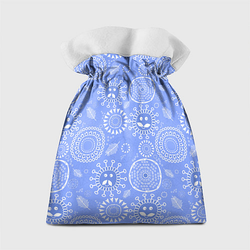 Подарочный мешок Синие цветочные рожицы / 3D-принт – фото 2