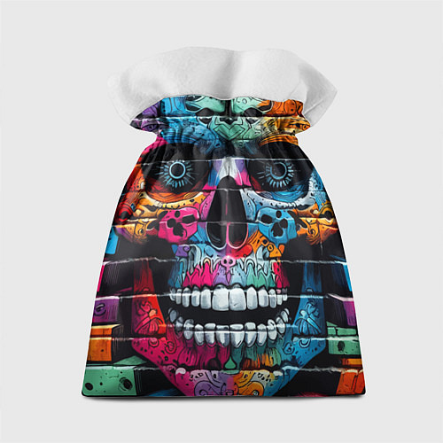 Подарочный мешок Crazy color skull - graffiti / 3D-принт – фото 2