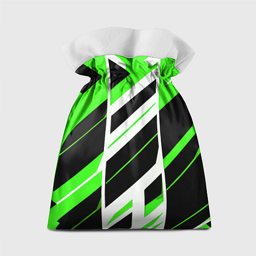 Подарочный мешок Black and green stripes on a white background / 3D-принт – фото 2