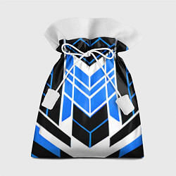 Мешок для подарков Blue and black stripes on a white background, цвет: 3D-принт