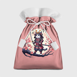 Мешок для подарков Kitten samurai - bushido ai art, цвет: 3D-принт