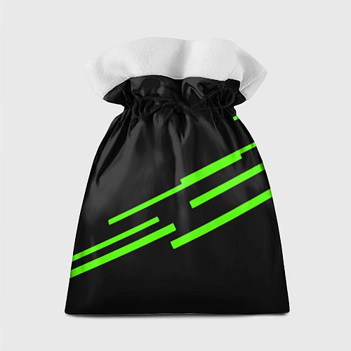 Подарочный мешок Razer line green / 3D-принт – фото 2