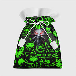 Мешок для подарков Ведьмак кислотные логотипы волк, цвет: 3D-принт