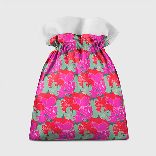Подарочный мешок Красные синие желтые цветы лилии / 3D-принт – фото 2