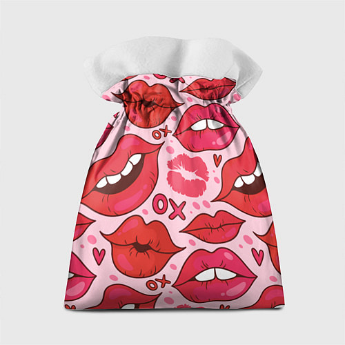 Подарочный мешок Губы ХО паттерн / 3D-принт – фото 2