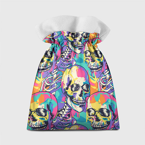 Подарочный мешок Граффити череп разноцветный / 3D-принт – фото 2