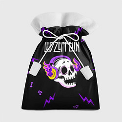 Мешок для подарков Led Zeppelin неоновый череп, цвет: 3D-принт