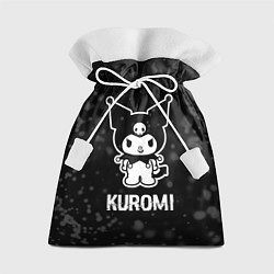 Мешок для подарков Kuromi glitch на темном фоне, цвет: 3D-принт