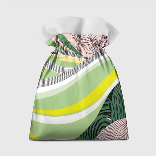Подарочный мешок Салатовая абстракция / 3D-принт – фото 2