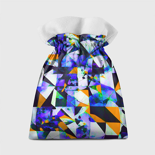 Подарочный мешок Жёлто-синяя тревожная абстракция на белом фоне / 3D-принт – фото 2