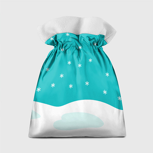 Подарочный мешок Новогодняя голубая змейка символ 2025 / 3D-принт – фото 2