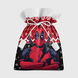 Мешок для подарков Дэдпул новогодний узор, цвет: 3D-принт