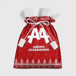 Мешок для подарков Новогодний Asking Alexandria с оленями, цвет: 3D-принт