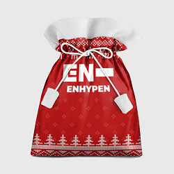 Мешок для подарков Новогодний Enhypen с оленями, цвет: 3D-принт