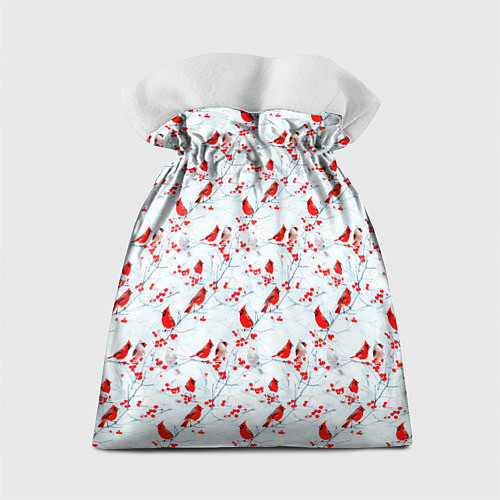 Подарочный мешок Красны кардиналы и ягоды рябины / 3D-принт – фото 2