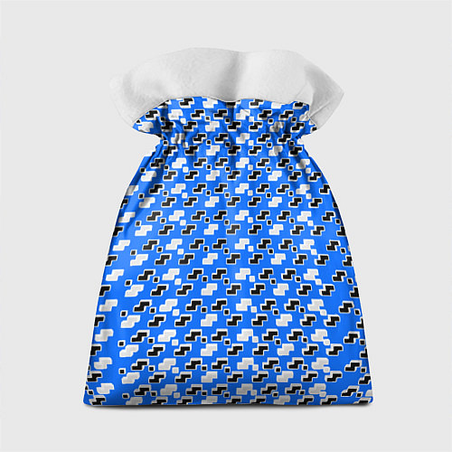 Подарочный мешок Чёрно-белые фигуры на синем фоне / 3D-принт – фото 2