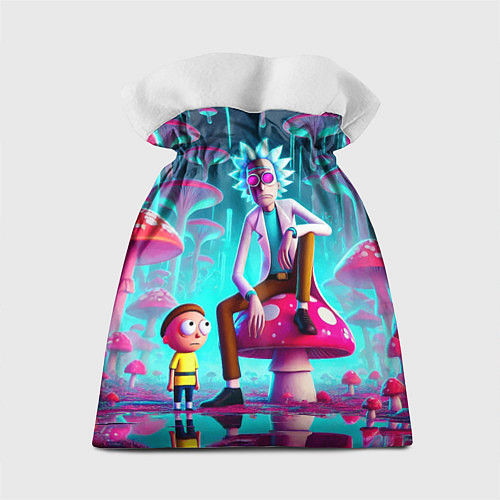 Подарочный мешок Рик и Морти у сказочного озера среди грибов / 3D-принт – фото 2