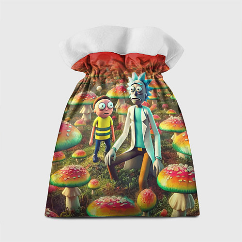 Подарочный мешок Рик и Морти заблудились в мухоморном поле / 3D-принт – фото 2
