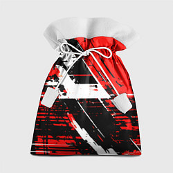 Мешок для подарков Diagonal black and white stripes on a red backgrou, цвет: 3D-принт