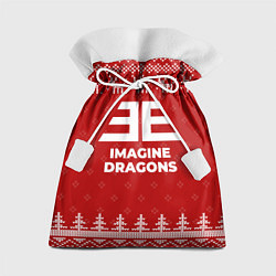 Мешок для подарков Новогодний Imagine Dragons с оленями, цвет: 3D-принт