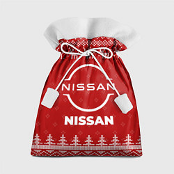 Мешок для подарков Новогодний Nissan с оленями, цвет: 3D-принт