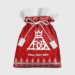 Мешок для подарков Новогодний Fall Out Boy с оленями, цвет: 3D-принт