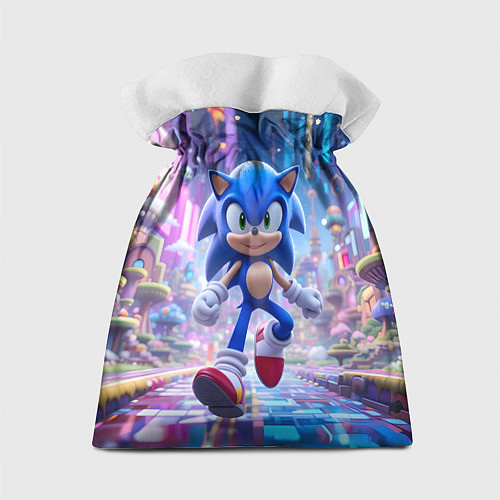 Подарочный мешок Sonic в неоновом городе / 3D-принт – фото 2