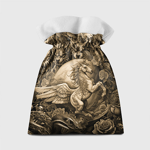 Подарочный мешок Гарри Поттер и волшебные существа в стиле тату / 3D-принт – фото 2