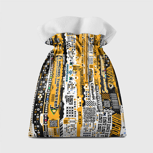 Подарочный мешок Cyberpunk pattern yellow / 3D-принт – фото 2
