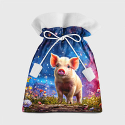 Мешок для подарков Поросенок и звездное небо, цвет: 3D-принт