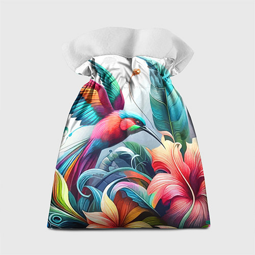 Подарочный мешок Райская птица - тропики / 3D-принт – фото 2