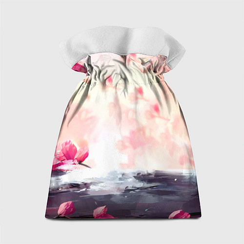 Подарочный мешок Снегирь в цветах / 3D-принт – фото 2