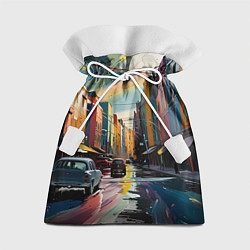 Мешок для подарков Улица в стиле экспрессионизм, цвет: 3D-принт