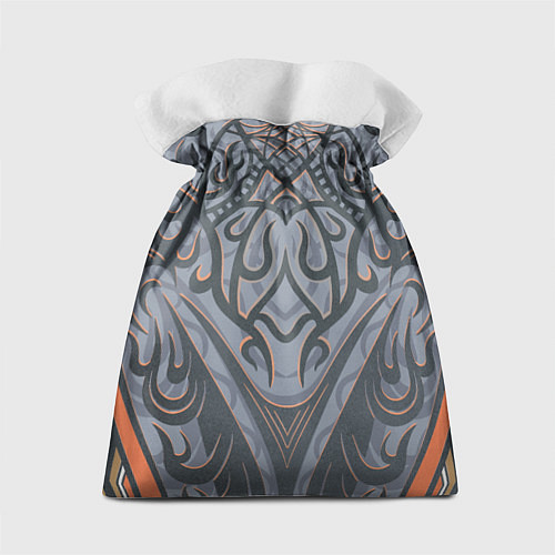 Подарочный мешок Орнаментальный волк с узорами стилизованный / 3D-принт – фото 2