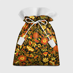 Мешок для подарков Цветочный золотой узор, цвет: 3D-принт