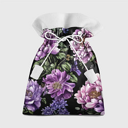 Мешок для подарков Пионы и сирень старинный узор, цвет: 3D-принт