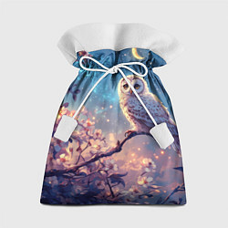 Мешок для подарков Сова на фоне ночного неба, цвет: 3D-принт