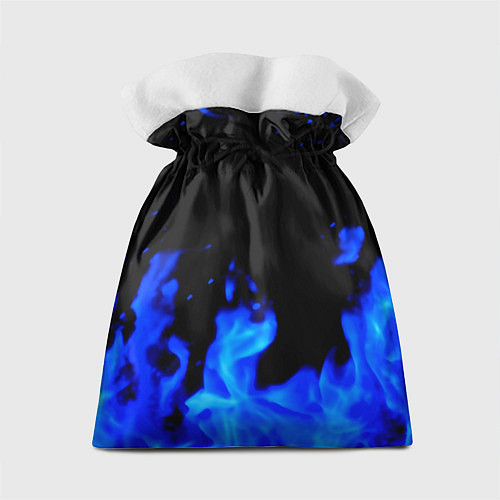 Подарочный мешок Киберпанк голубой огонь / 3D-принт – фото 2