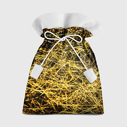 Мешок для подарков Золотое плетение на черном, цвет: 3D-принт