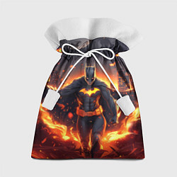 Мешок для подарков Бэтмен - летучие мыши и огонь, цвет: 3D-принт