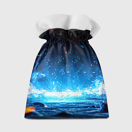 Подарочный мешок Хоккеист в синем пламени / 3D-принт – фото 2