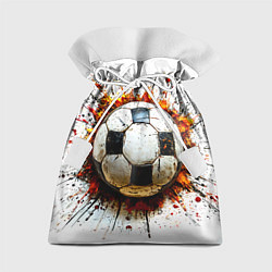Мешок для подарков Футбольный мяч на белом, цвет: 3D-принт