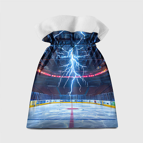 Подарочный мешок Удар молнии в хоккейную площадку / 3D-принт – фото 2