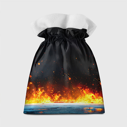 Подарочный мешок Хоккейные ворота в огне / 3D-принт – фото 2