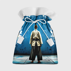 Мешок для подарков Айкидоист на синем, цвет: 3D-принт