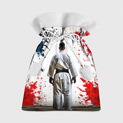 Мешок для подарков Борец айкидо на белом, цвет: 3D-принт