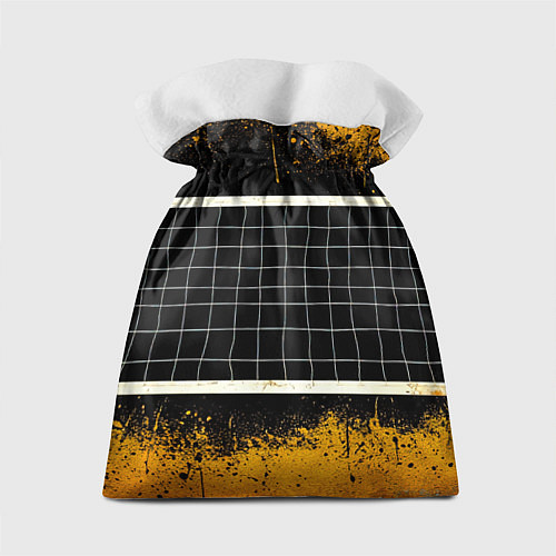 Подарочный мешок Волейбольная сетка на черном / 3D-принт – фото 2